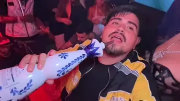 p killa falls in club 