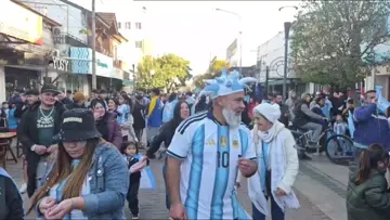 Festejos Argentina-Egipto