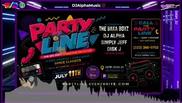 PARTYLINE THIS SATURDAY! 7/11/26