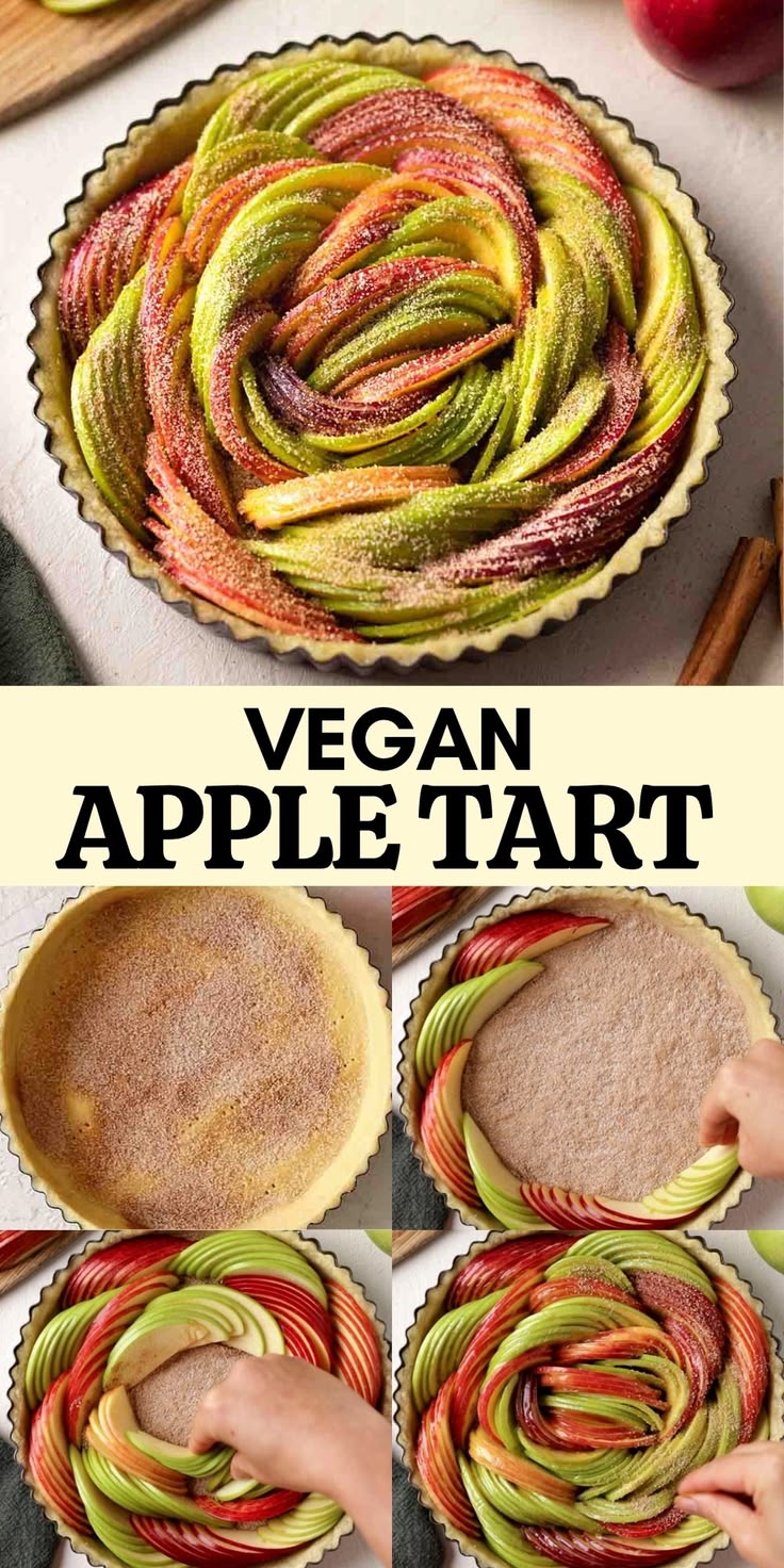 This vegan apple tart is a beautiful dessert made with only 