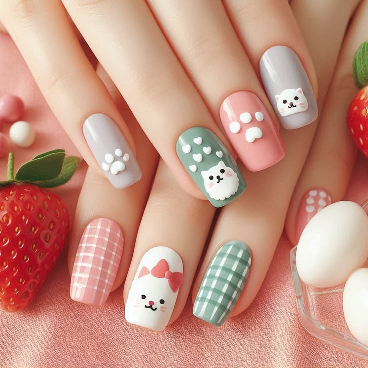 Okay, are these not the cutest 3D cat nails you've ever seen