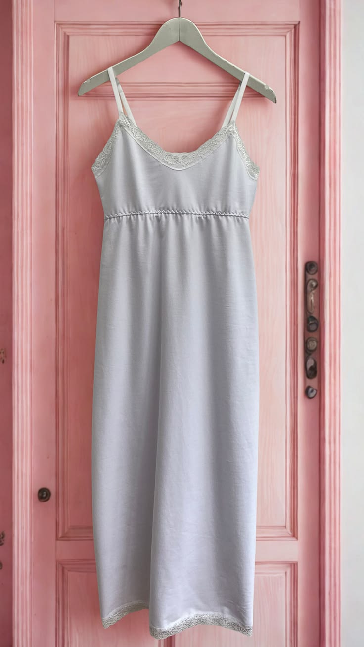 Meet our luxurious organic cotton full length nightie slip w