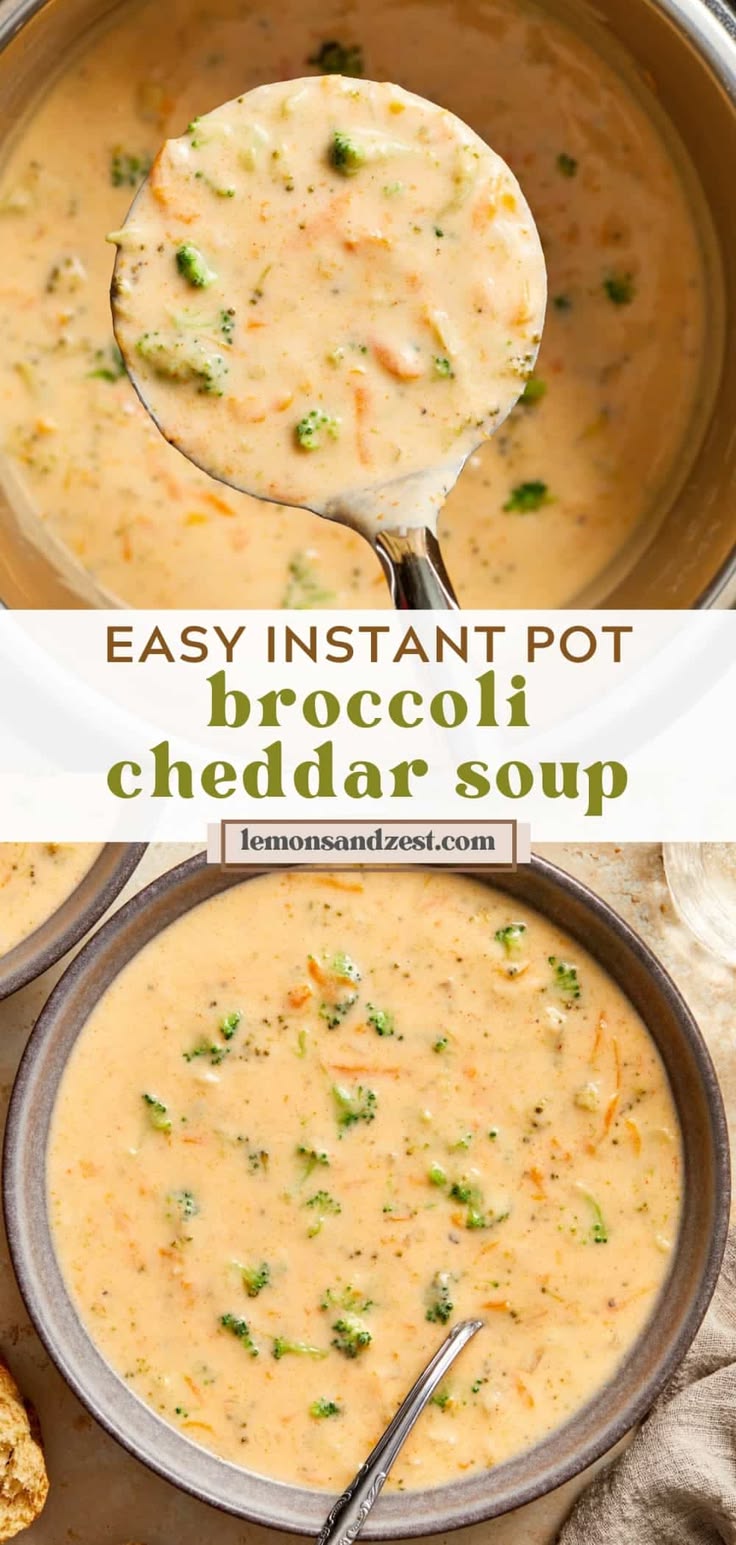 This 30 minute Instant Pot Broccoli Cheddar Soup is as easy 