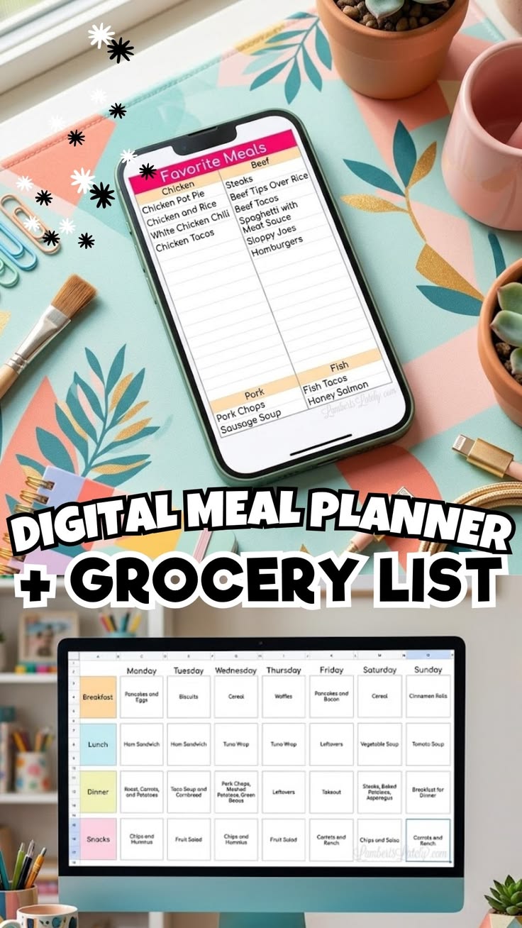 Use this digital meal planner template in Google Sheets to o