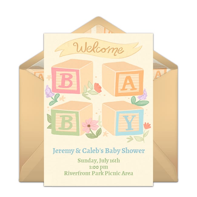 B-A-B-Y | Free Baby Shower Invitations, Baby Shower Invites 