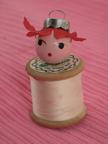spool christmas ornament