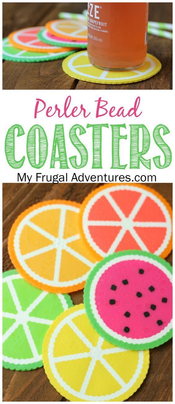 Citrus Perler Bead Coasters {Fun Children's Craft} - My Frug