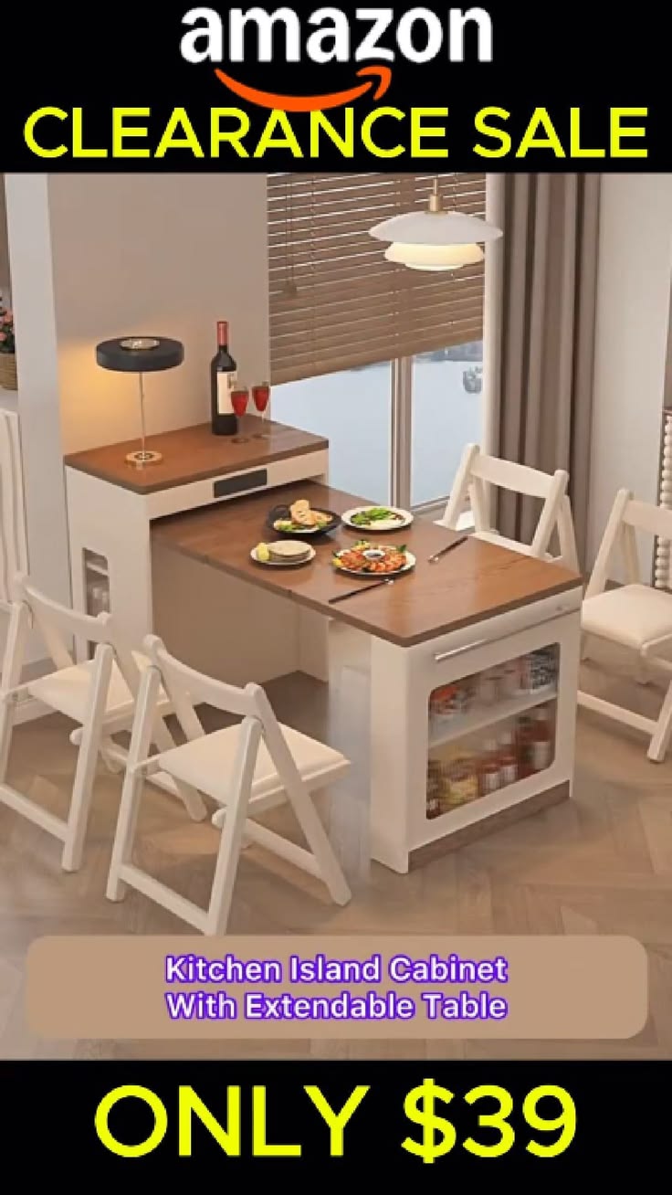 The ultimate small-space kitchen hack: ✅ Extendable dining t