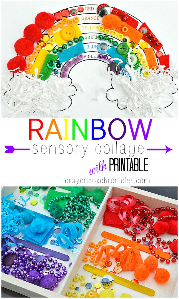 Rainbow Sensory Collage by Crayon Box Chronicles. Colorful a