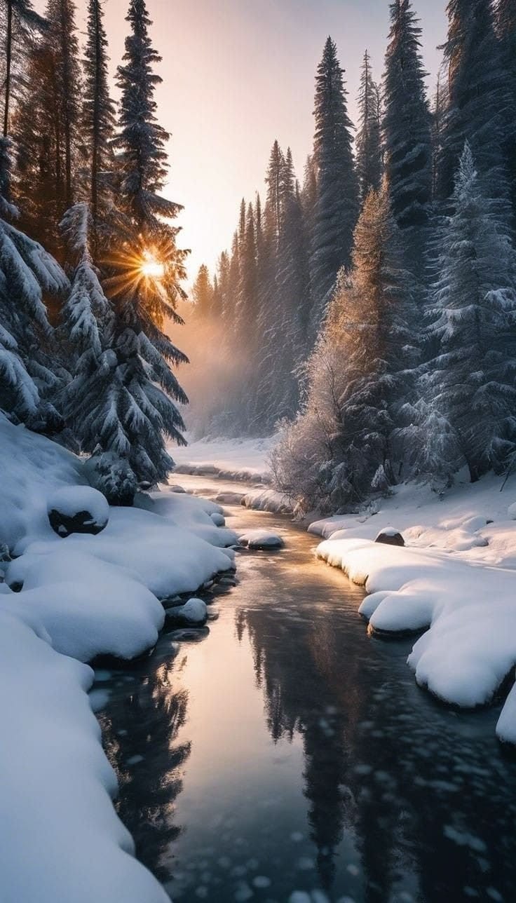 How delightful winter is! The snow blanket turns the forest 