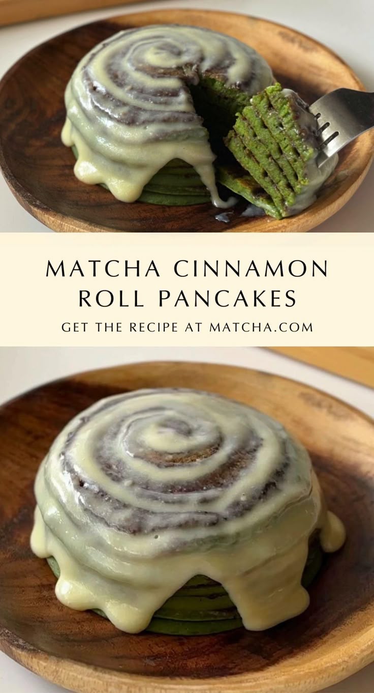 Breakfast just got better with our matcha pancakes made with