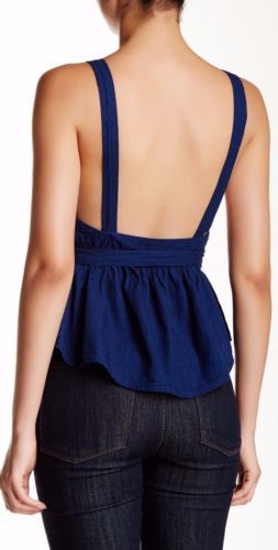 Free-People-Benji-Plunge-Tank-Top-Peplum-Belted-Bow-Waist-Bl