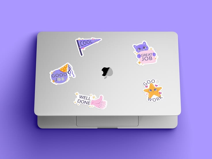 Aesthetic Laptop Sticker Mockup Set | Free Mockup | sticker 