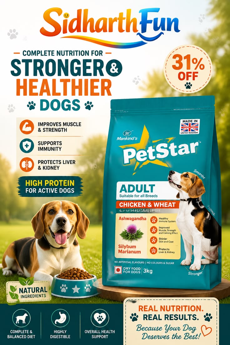 PetStar Adult Dog Food is a high-protein formula that helps 