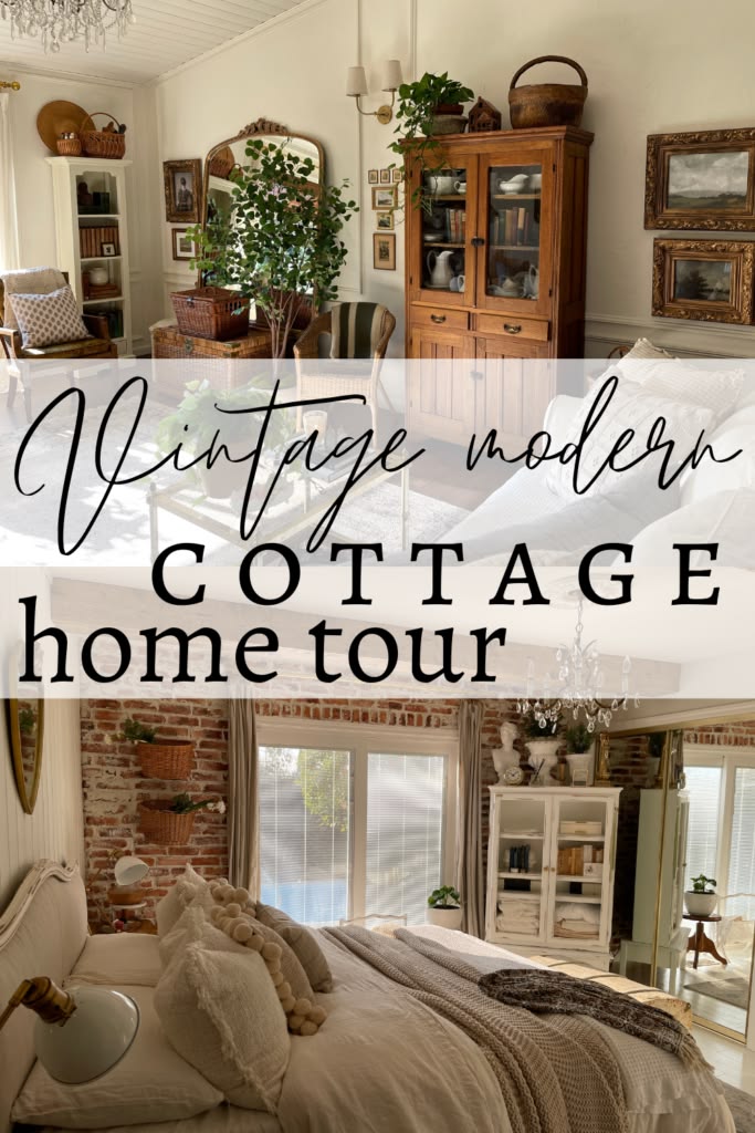 Discover a charming vintage cottage look with mixed photos, 
