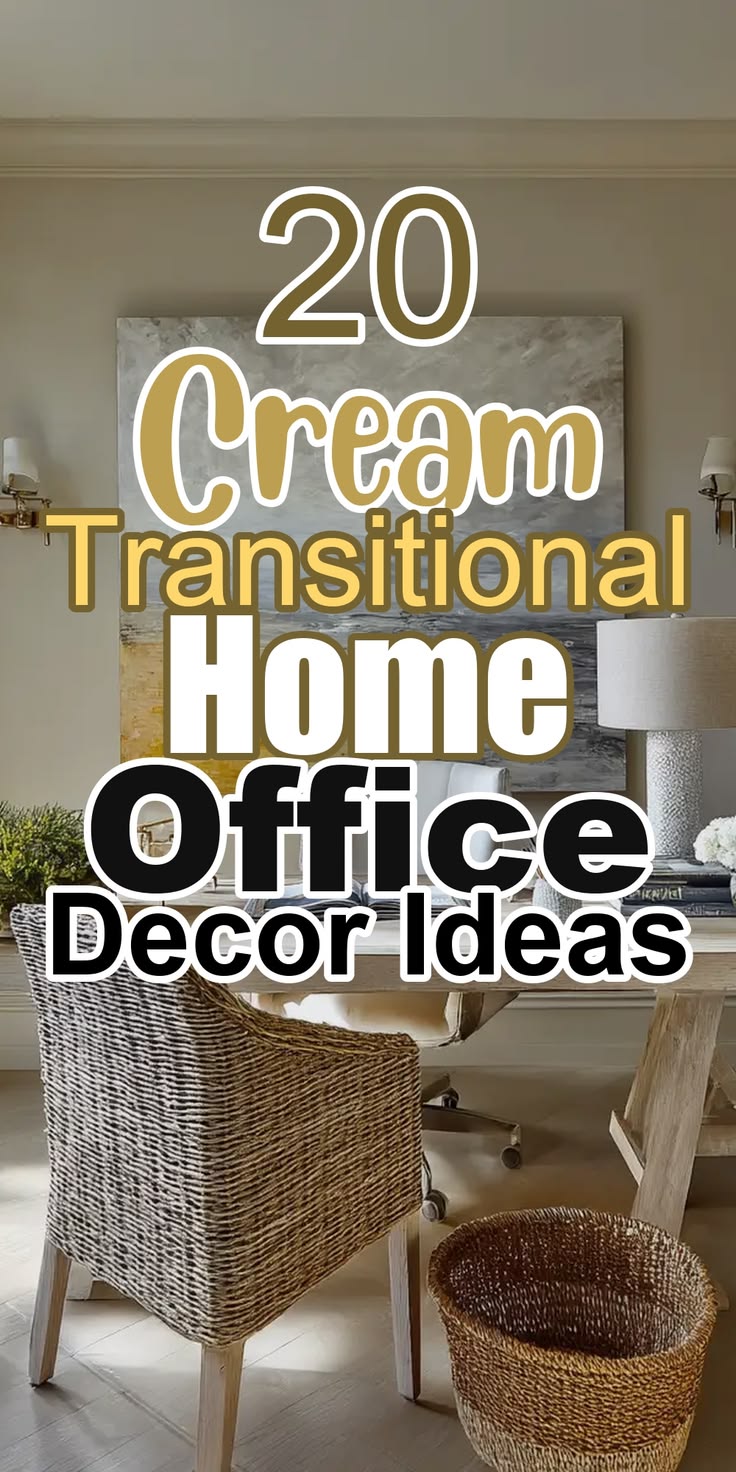 Cream transitional home office decor ideas can transform you