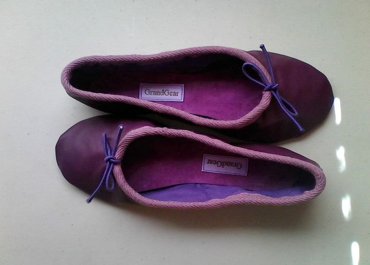 GG Purple Lambskin Ballet Slippers with Full Soles