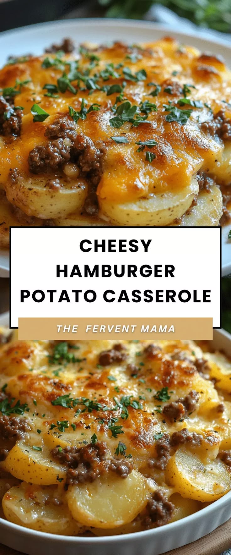 Indulge in this mouthwatering Cheesy Hamburger Potato Casser