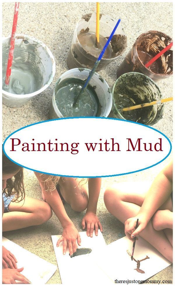 Mud Painting -- colorful and fun process art with mud;  perf