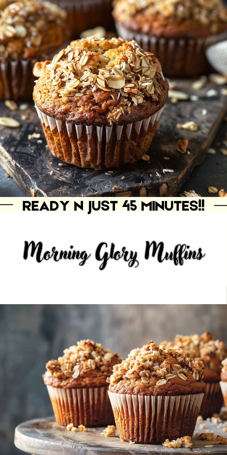 Wholesome Morning Glory Muffins packed with carrots, apple, 
