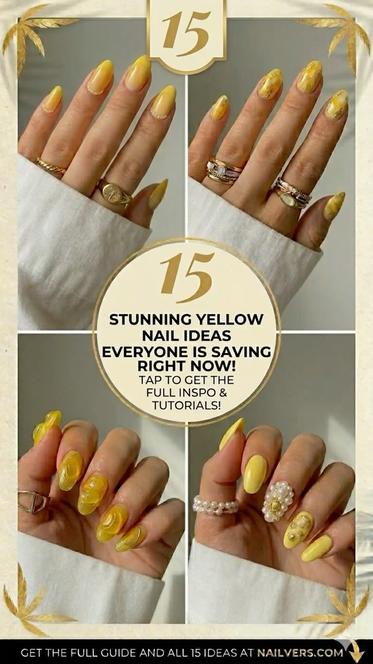 15 Stunning Yellow Nail Ideas Everyone Is Saving Right Now!