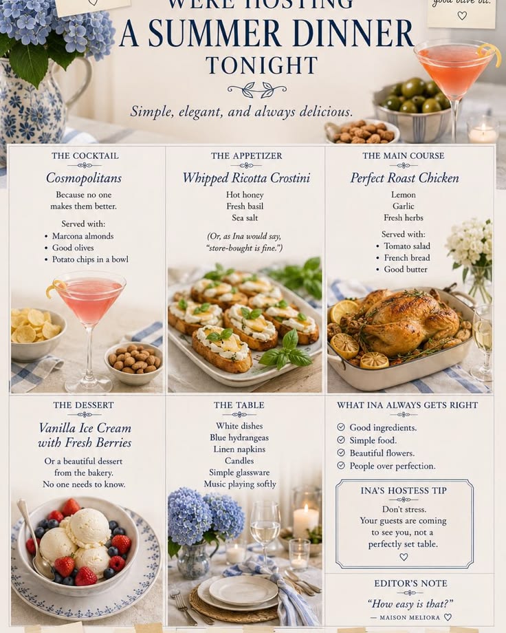 IF INA GARTEN WERE HOSTING A SUMMER DINNER TONIGHT 🍅✨  Simpl