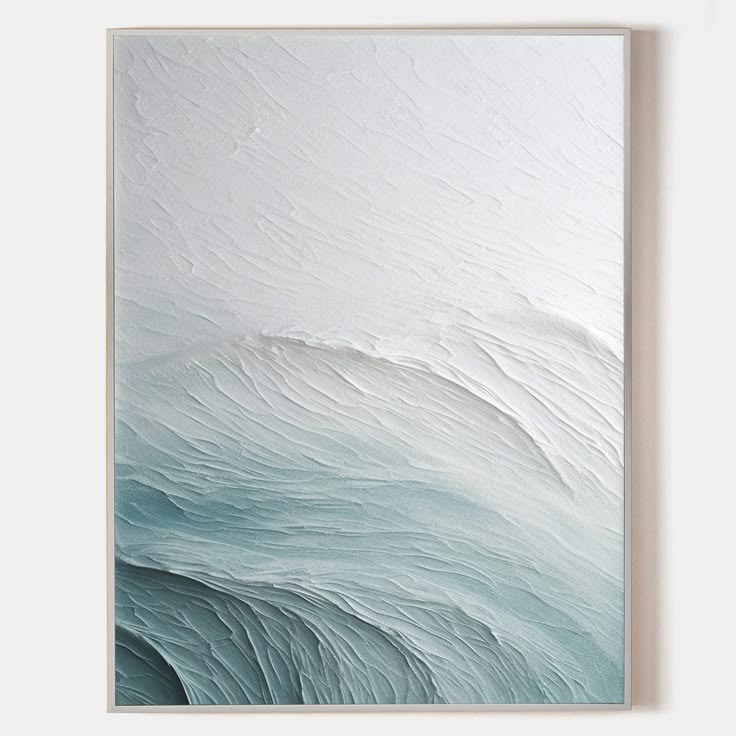 Buy affordable handmade 3D Large White and Blue Sea Oil Pain