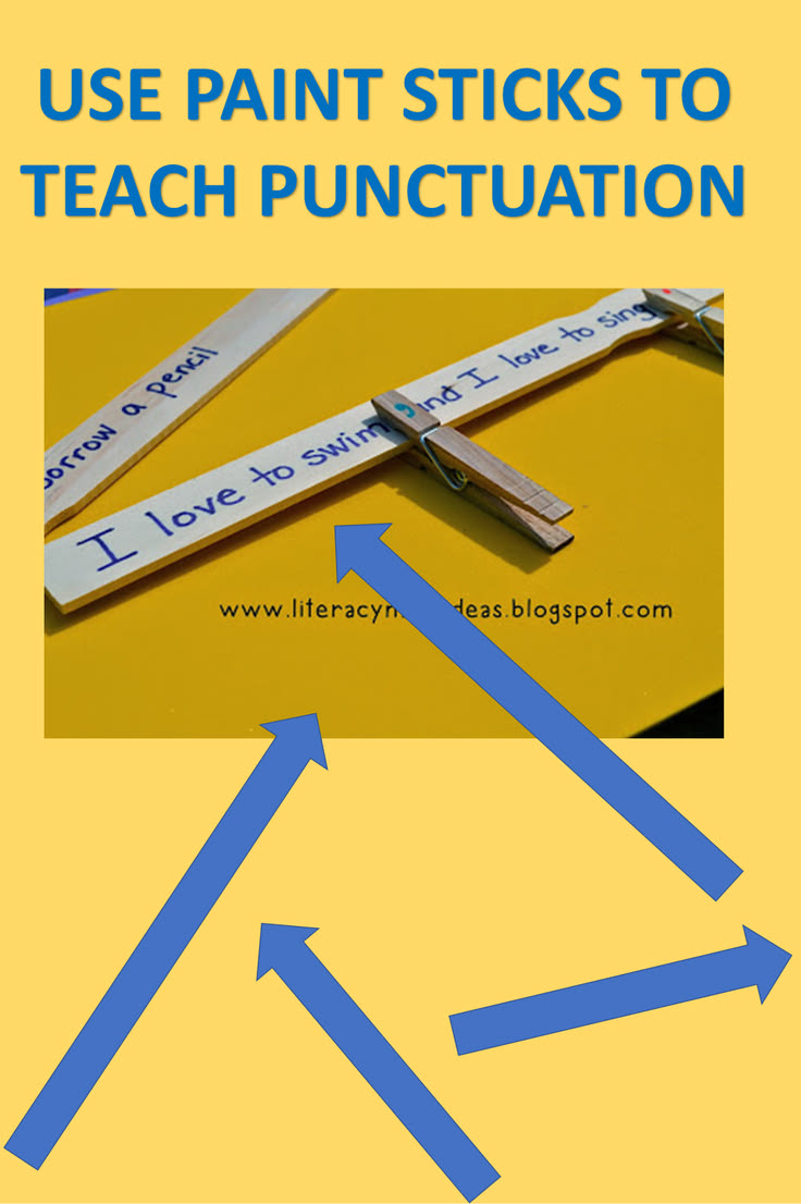 This image shows clothespins and strategies to teach punctua