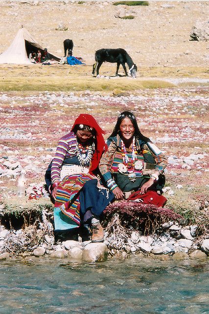 Alongside the stream . Tibet