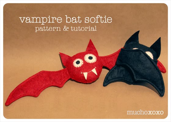vampire bat softie, free pattern. There is 49 more free patt