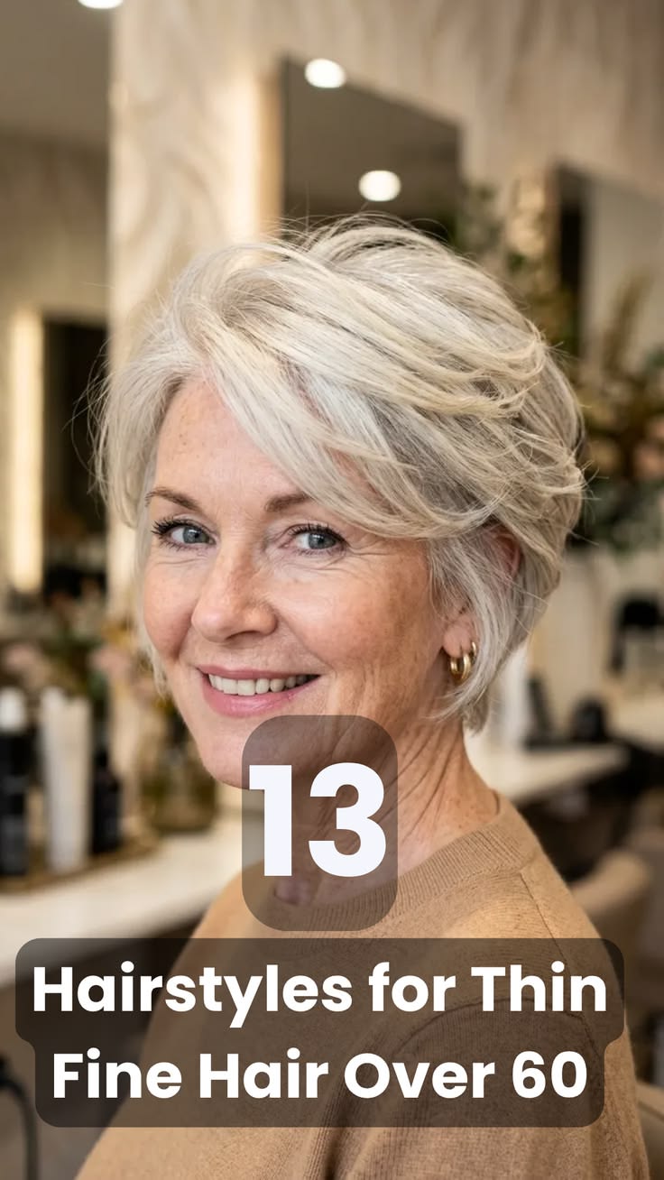Explore flattering hairstyles for thin fine hair over 60 tha