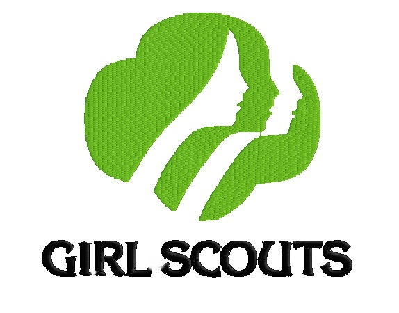 Girl Scouts Logo Filled Machine Embroidery Design in 5 Sizes