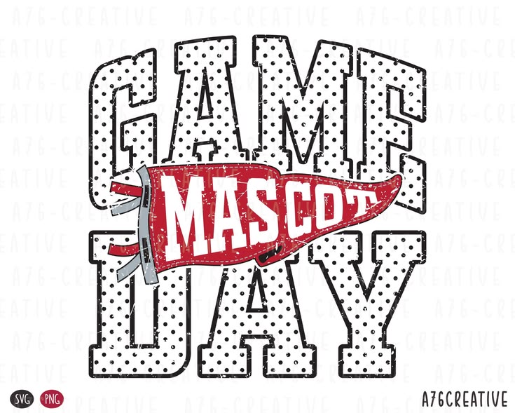 Personalized Mascot Team Pennant Flag Game Day Polka Dot Des