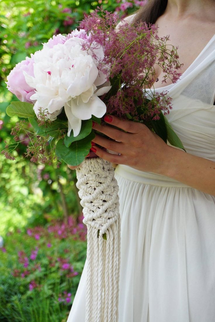 Wedding Flowers Wrap Macrame Bouquet Wrap Bridesmaids | Etsy