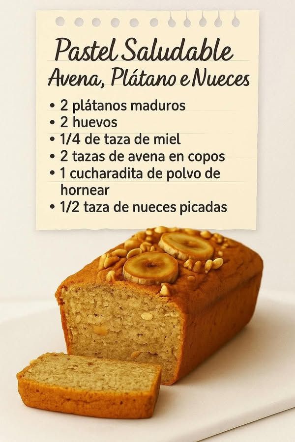 Recetas Mexicanas Fáciles | 🍌 Pastel Saludable de Avena, Plá