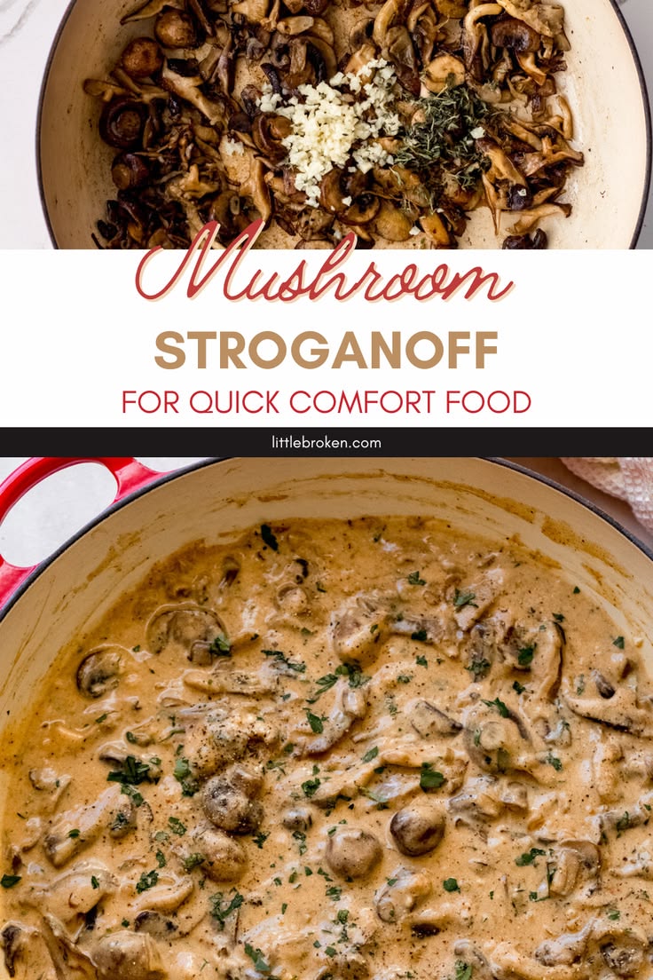 Mushroom stroganoff is a comforting vegetarian dish perfect 
