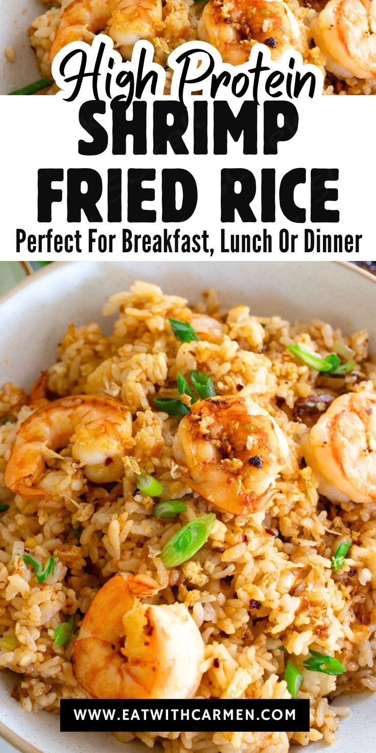 This Chinese Shrimp Fried Rice is a healthy, high-protein di