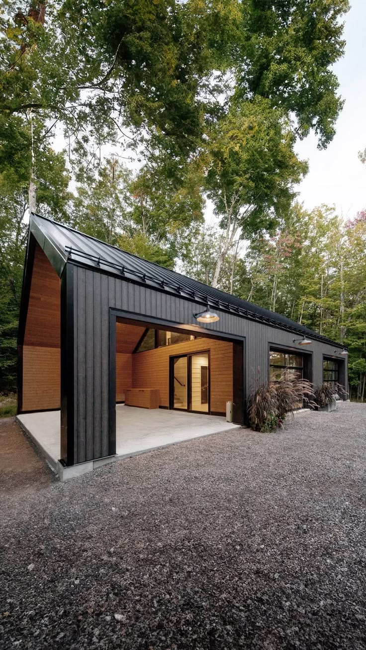 Beautiful Black Larch barn in the woods