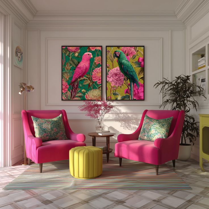 Bring your space to life with this bold, maximalist tropical