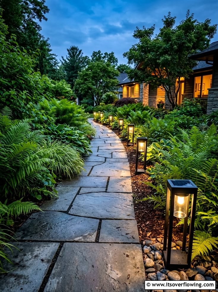 Walking through a dark garden can be difficult, but solar pa