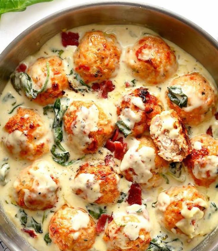 Baked Chicken Ricotta Meatballs RECIPE Digital Download Prin