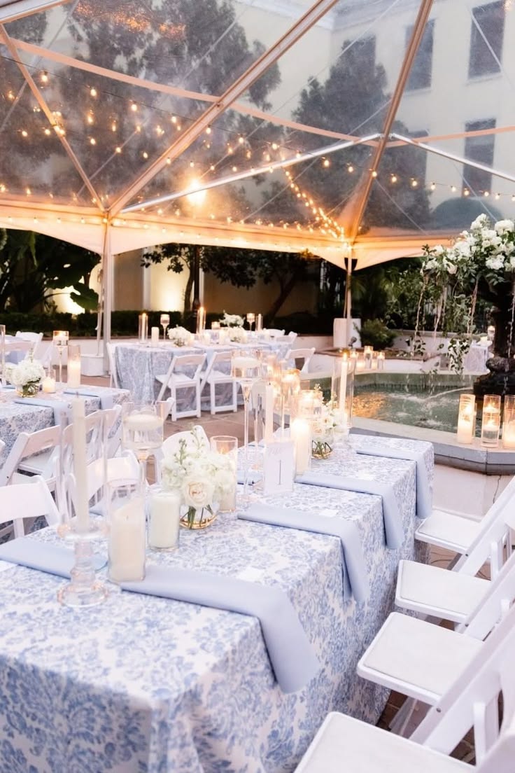 An open sky, warm string lights & candlelit tables, the outd