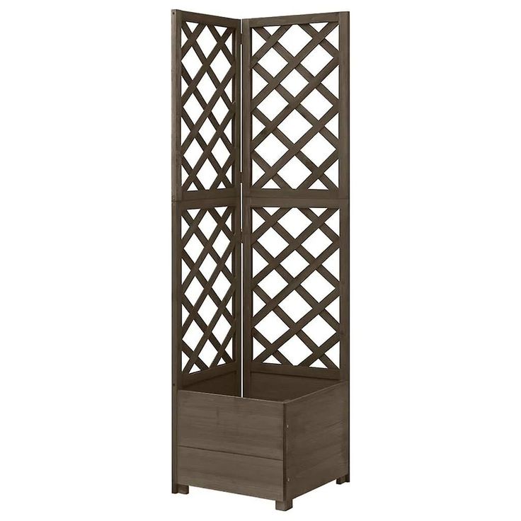 vidaXL Corner Trellis Planter Gray 15.7"x15.7"x59" Solid Fir