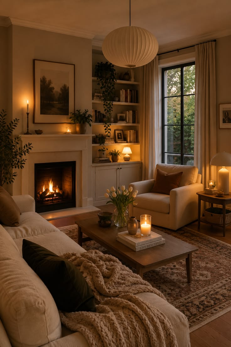 Serene, neutral palette meets warm ambiance: a minimalist li