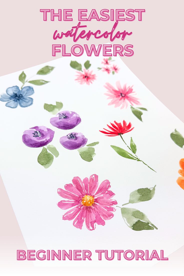 Try these simple and beginner friendly watercolor flowers!
