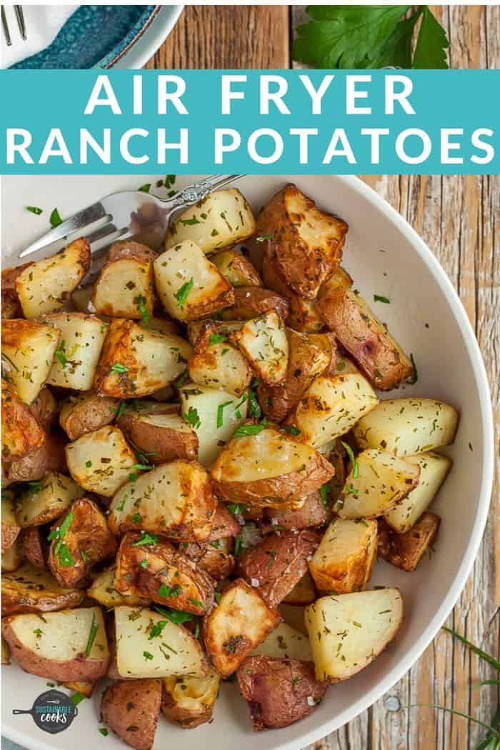 Crispy and perfect, these roasted Ranch Air Fryer Potatoes a