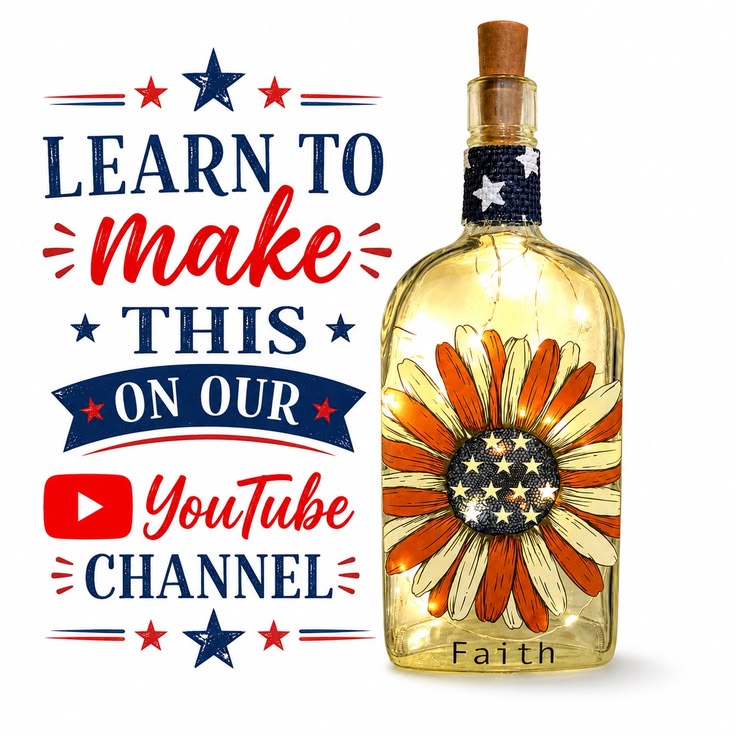 This lighted bottle craft was unbelievably easy to make! 🇺🇸T