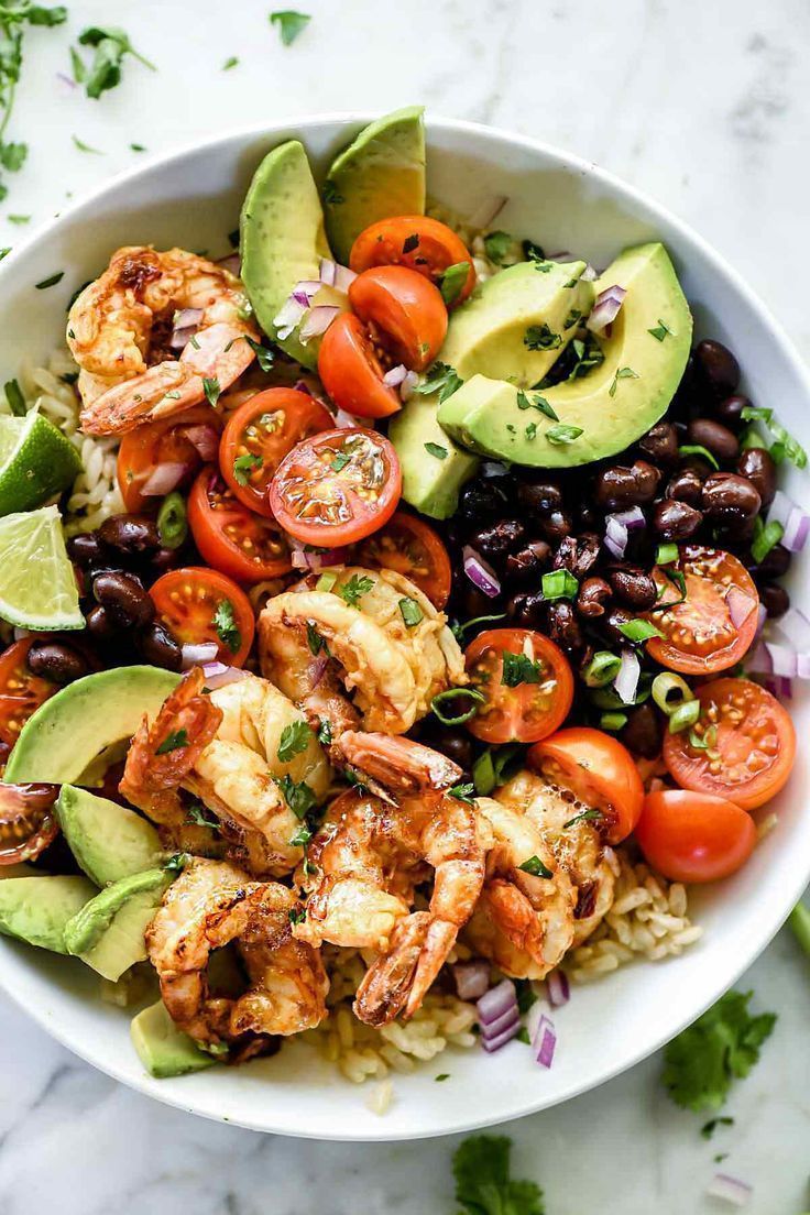 Chipotle Lime Shrimp Bowls | foodiecrush.com #shrimp #ricebo