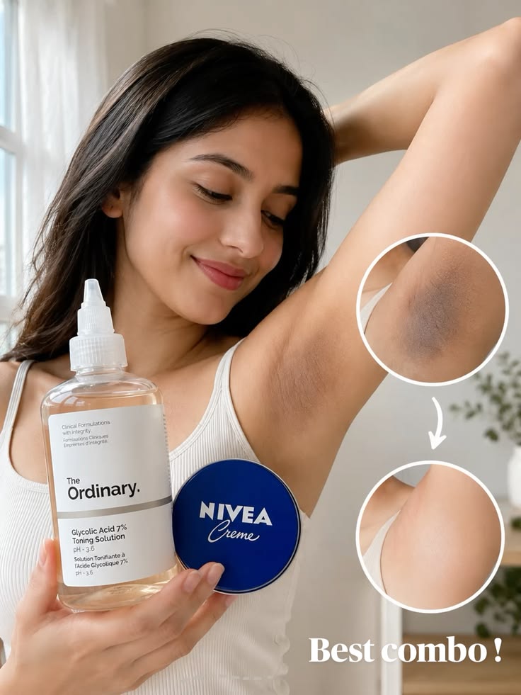 A simple body care routine featuring Glycolic Acid and NIVEA