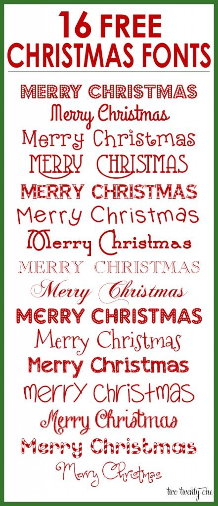 Free Christmas Fonts - great for notes from the Elf on the S